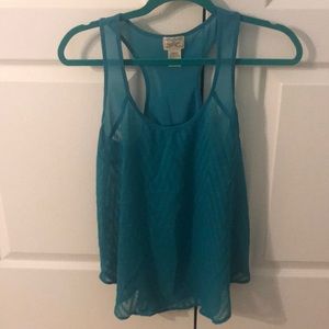 Turquoise sheer tank top